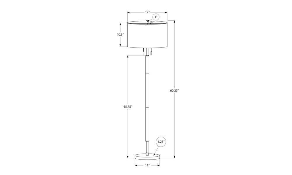 Floor Lamp Nickel Metal  (I 9748) - Image 3