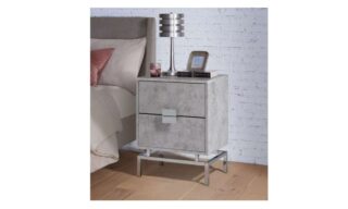 Lola Accent Nightstand - Cement/Chrome