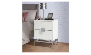 Lola Accent Nightstand - White/Chrome