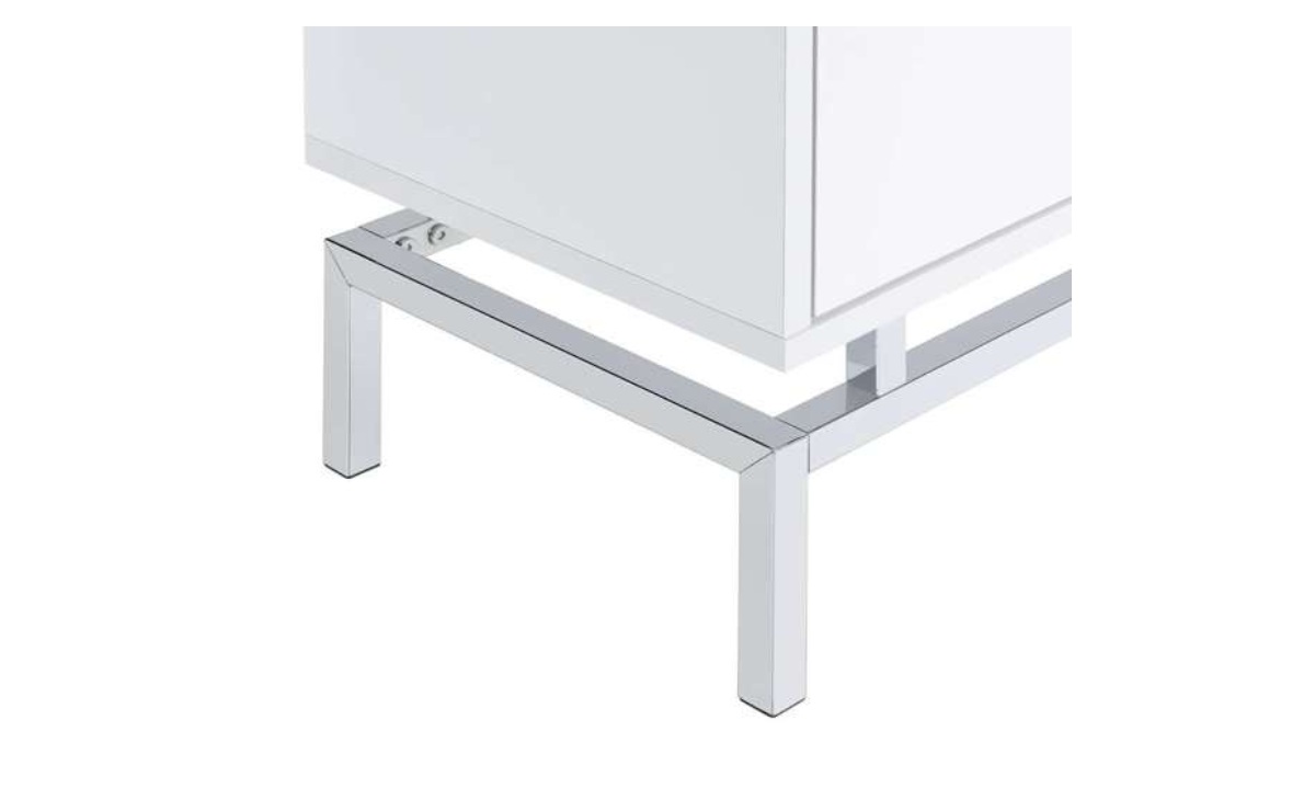Lola Accent Nightstand - White/Chrome - Image 5