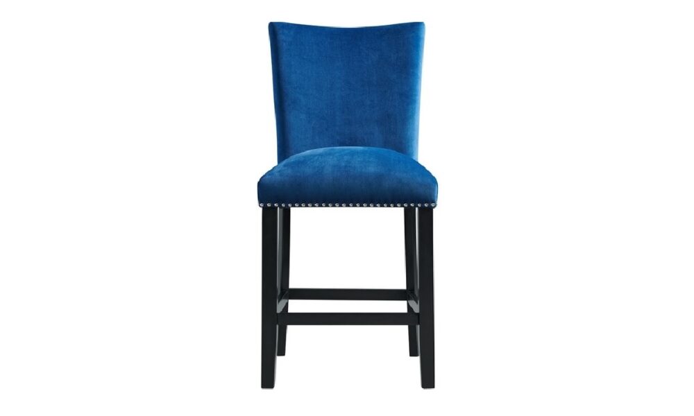 Francesca Counter Dining Chairs - Blue Velvet - Image 2