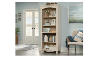 5 Shelf Bookcase - Antiqued White (158085)