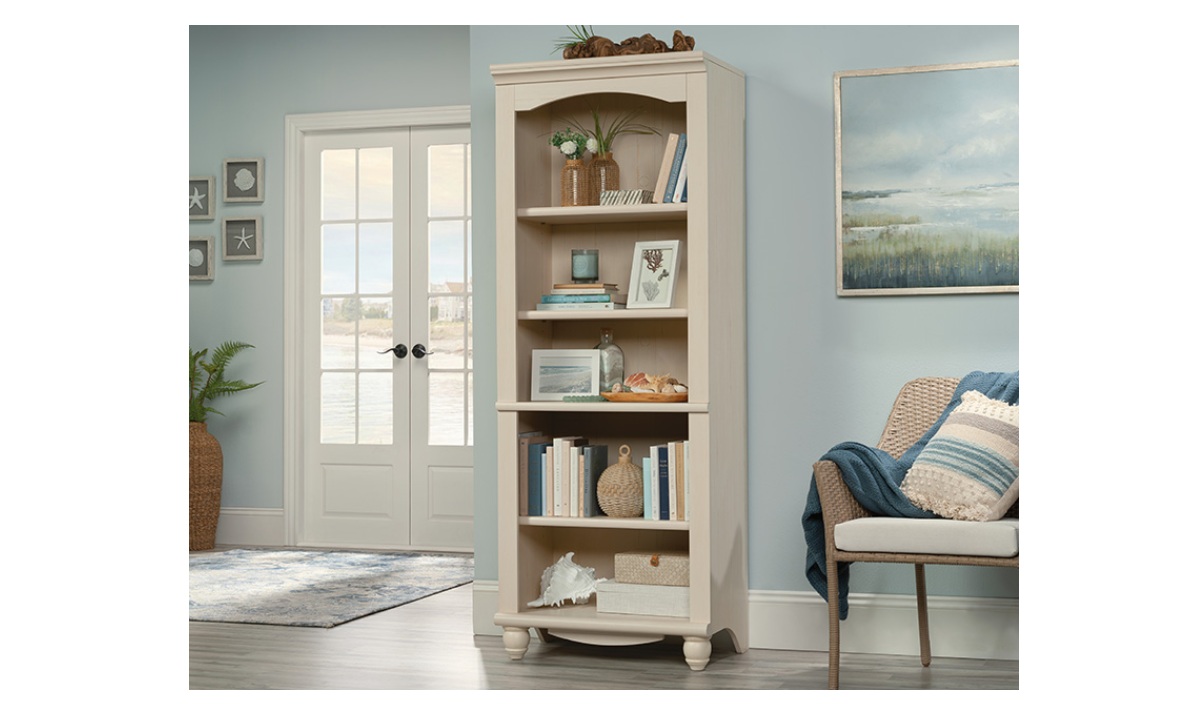 5 Shelf Bookcase - Antiqued White (158085)