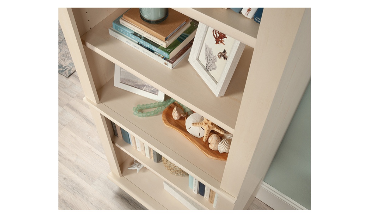 5 Shelf Bookcase - Antiqued White (158085) - Image 5