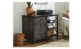 Steel River Small Credenza - Carbon Oak (427849)