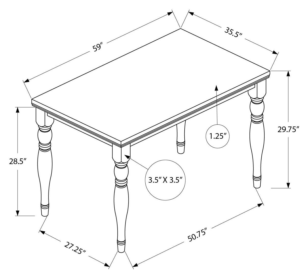 *6 Piece Dining Set - Antique Grey (I 1390) - Image 6