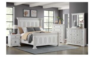 6 PC Heather Bedroom Set - Aged White
