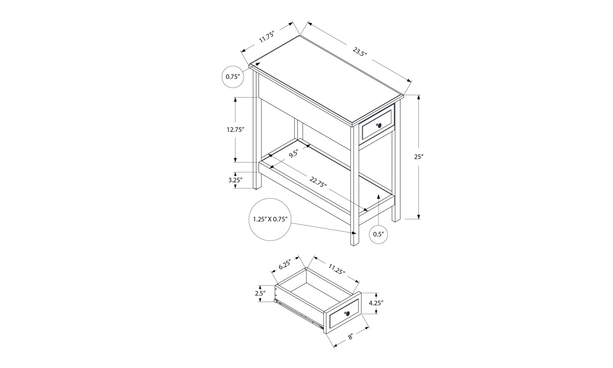 Dark Walnut Accent Table (I 3990) - Image 9