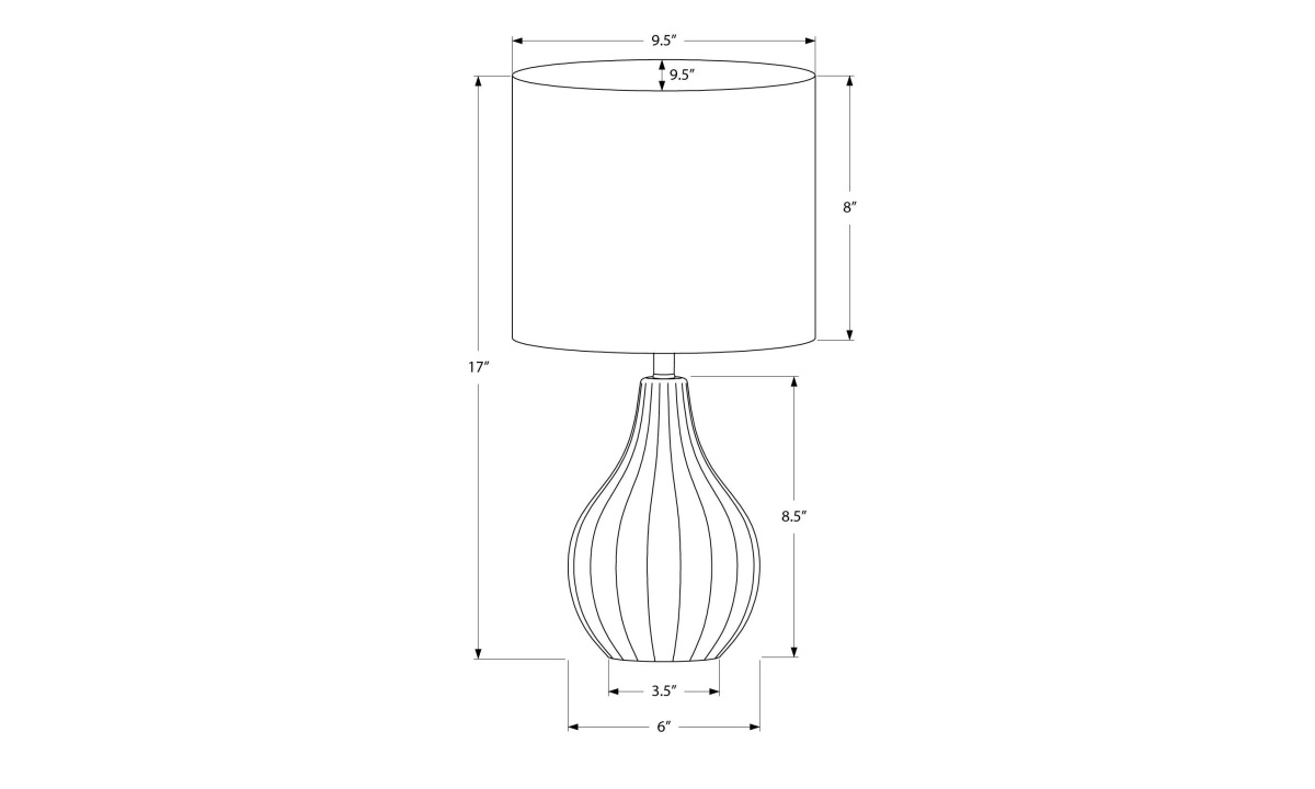 17" Beige Ceramic Table Lamp (I 9776) - Image 3