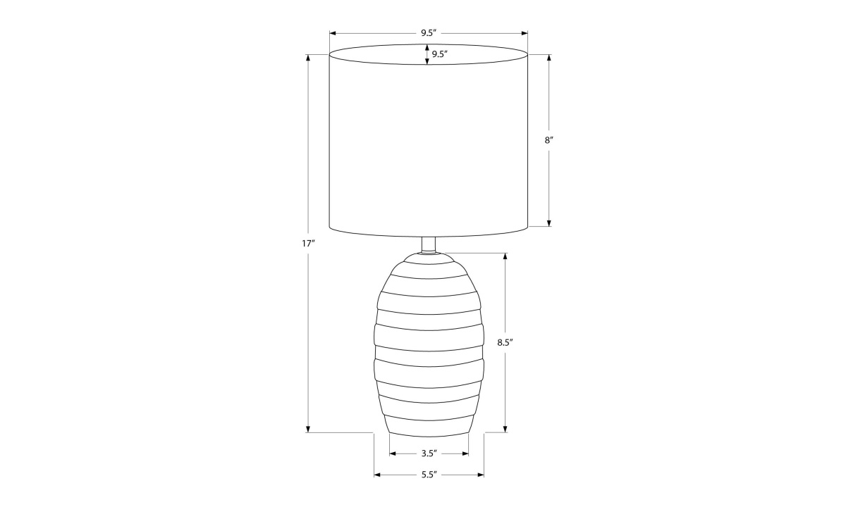 17" Ivory Ceramic Table Lamp (I 9789) - Image 3