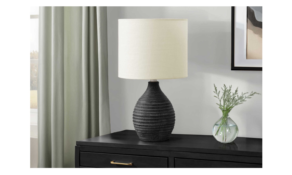 17" Grey Resin Table Lamp (I 9847)