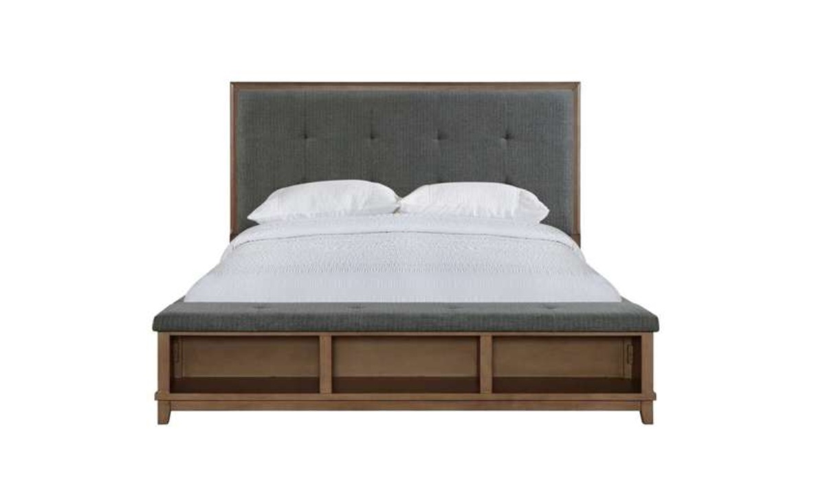 Jolene Upholstered Queen Bed - Grey - Image 2