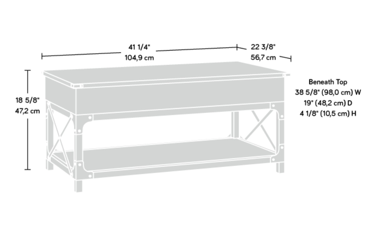 Steel River Lift Top Coffee Table - Carbon Oak (425671) - Image 15