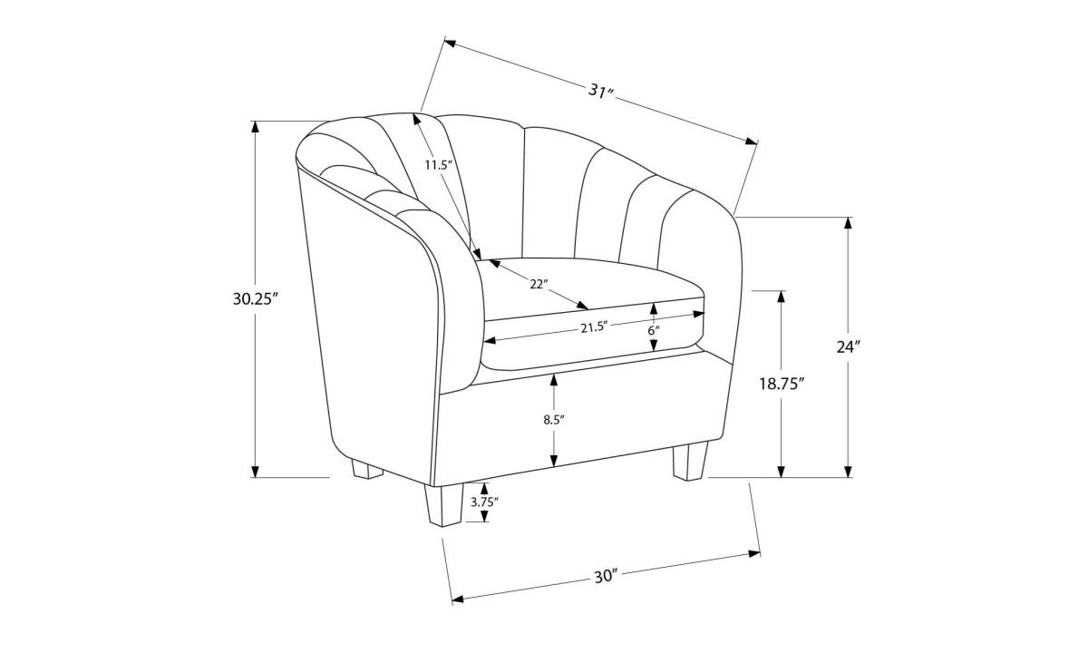 Accent Chair - Silver (I 8090) - Image 3