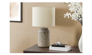 17" Taupe Resin Table Lamp (I 9795)