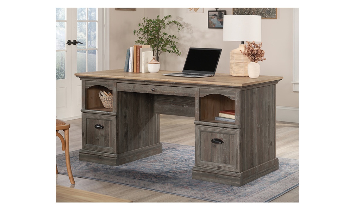 Sonnet Springs Executive Desk - Pebble Pine (434922)