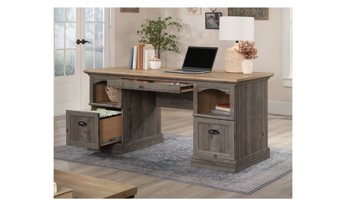 Sonnet Springs Executive Desk - Pebble Pine (434922) - Image 2