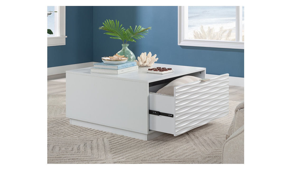 Morgan Main Coffee Table w/Storage - White (434923) - Image 2