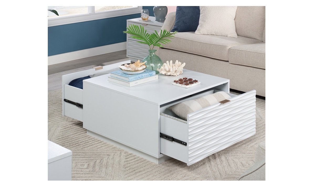 Morgan Main Coffee Table w/Storage - White (434923) - Image 3