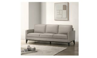 Aaron Leather Sofa - Mist Gray