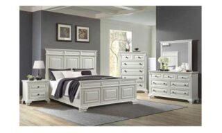 6 PC Bridgestone Bedroom Set - Antique White
