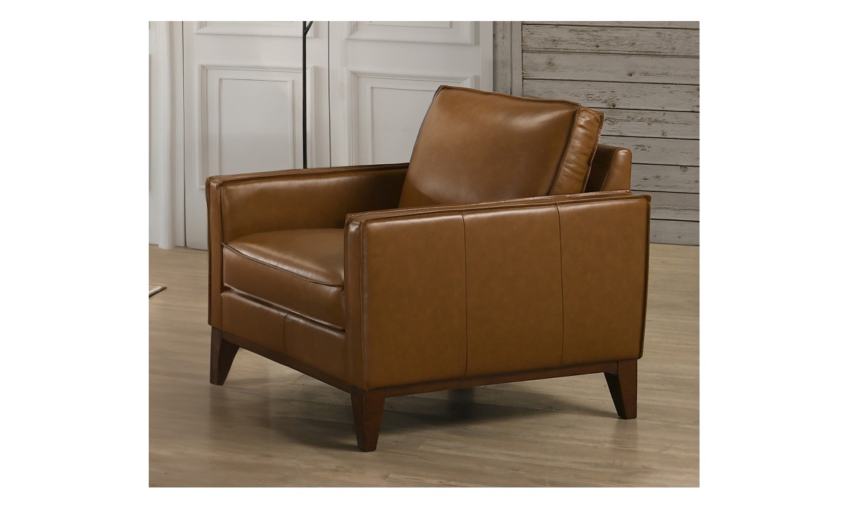 Caspar Leather Chair - Caramel