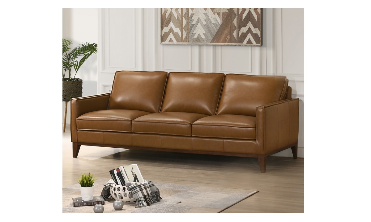 Caspar Leather Sofa - Caramel
