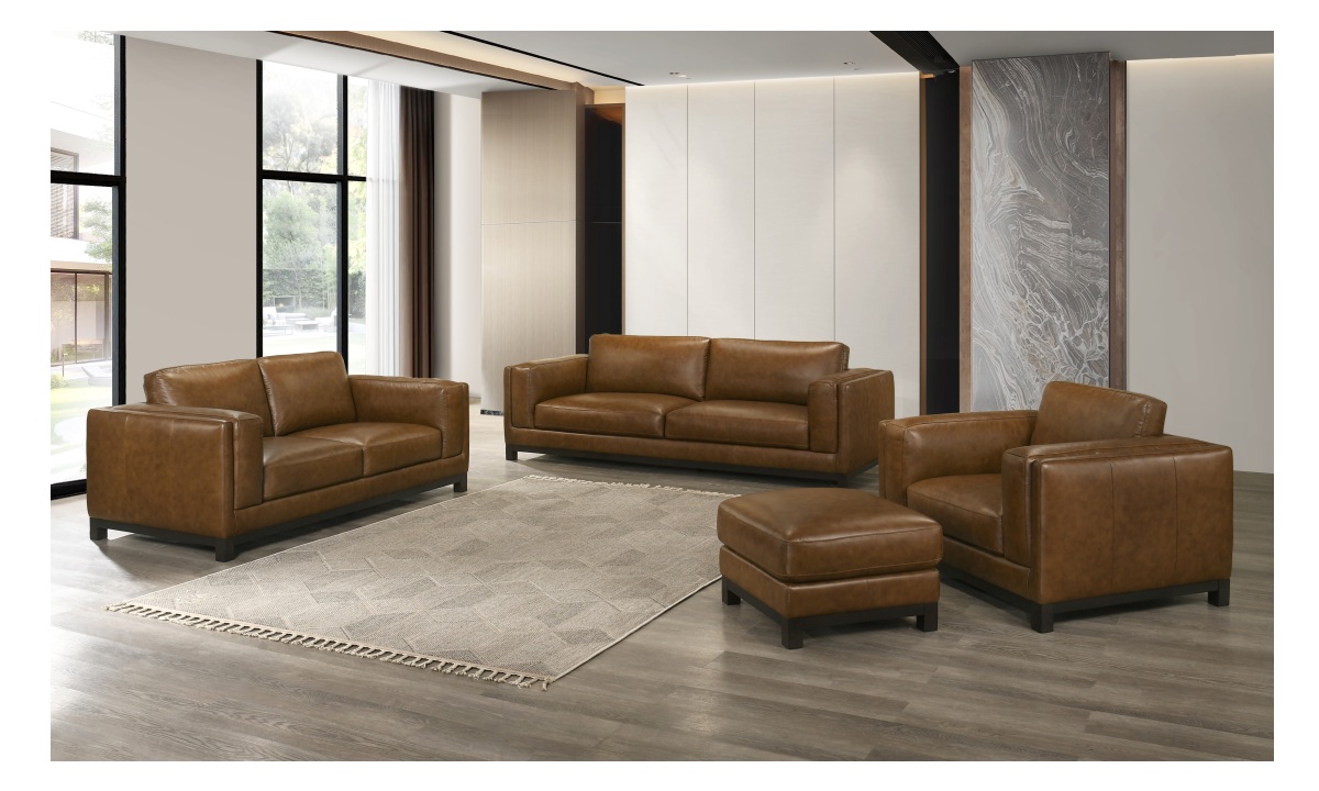 Sayer Leather Chair - Ottoman - Image 2