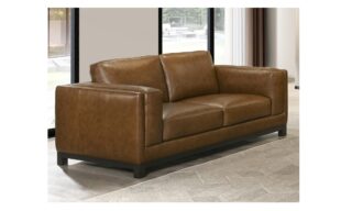 Sayer Leather Loveseat - Brown