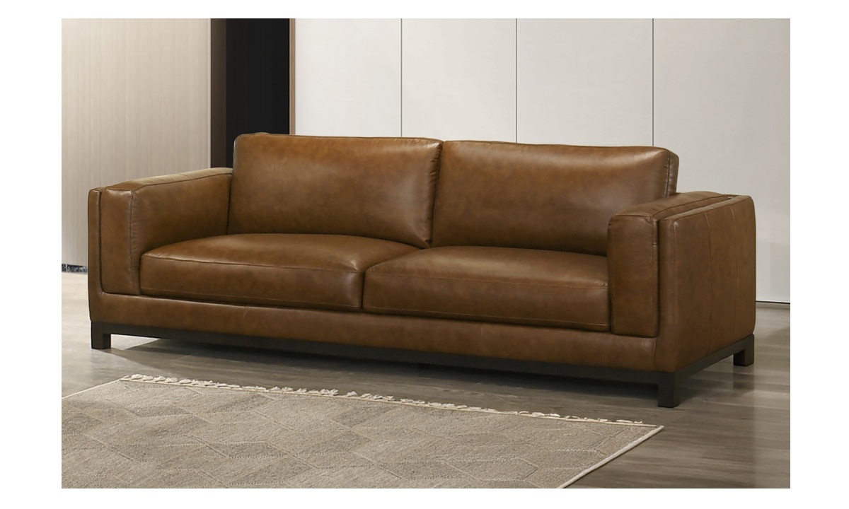 Sayer Leather Sofa - Brown