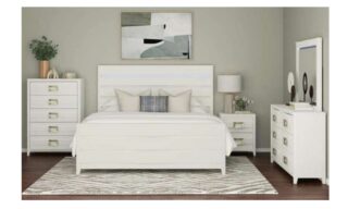 6 PC Tobias Bedroom Set w/LED - White