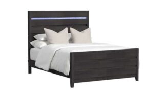 Tobias Double Bed w/LED - Black