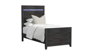 Tobias Twin Bed w/LED - Black