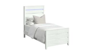 Tobias Twin Bed w/LED - White