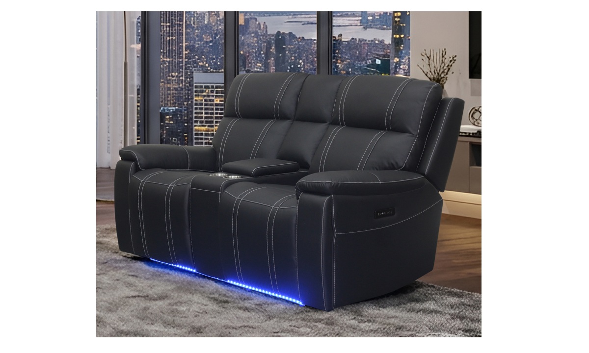 *Hartley Power Loveseat - Black