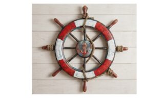 Ship's Wheel and Life Preserver - Metal Art (SDC98543)