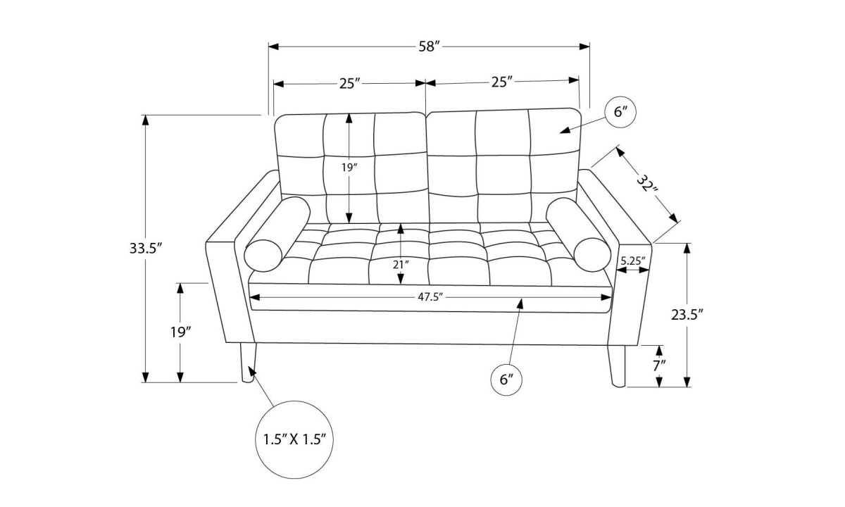 *Loveseat - Black PU (8J12A95) - Image 3