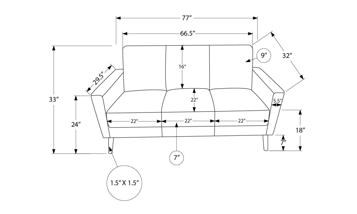 *Sofa - Brown PU (8J23A08) - Image 3