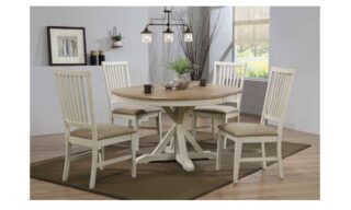5 Piece Barrie Dining Set - White/Oak