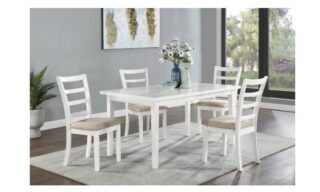 5 Piece Emma Rectangle Dining Set - White