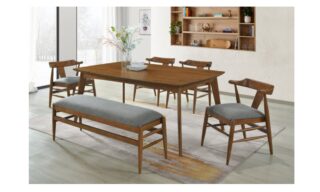 6 Piece Ventura Rectangle Dining Set - Walnut