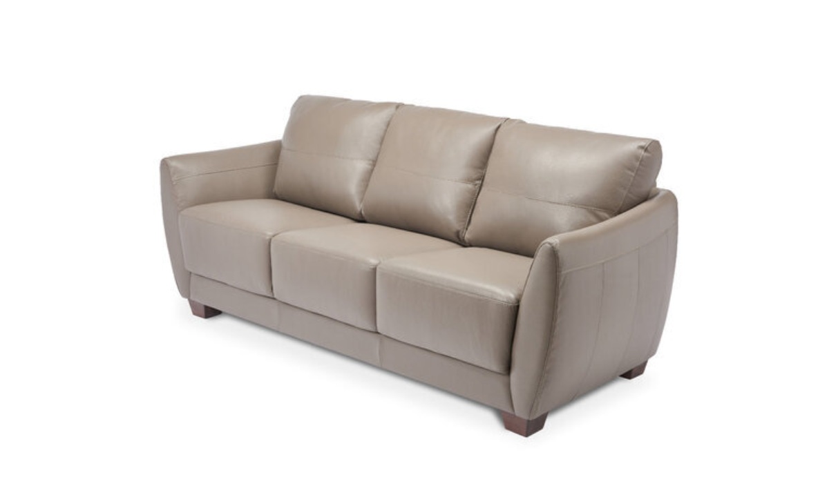 *Dylan Leather Sofa - Light Mushroom - Image 2