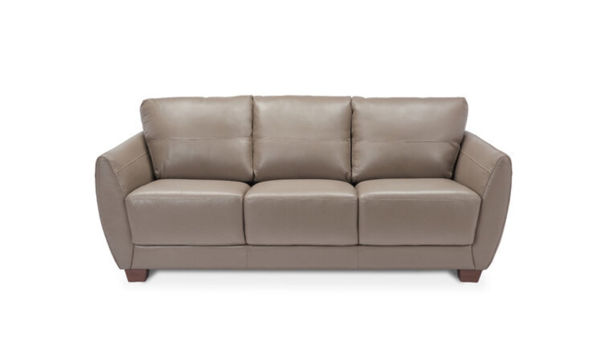 *Dylan Leather Sofa - Light Mushroom