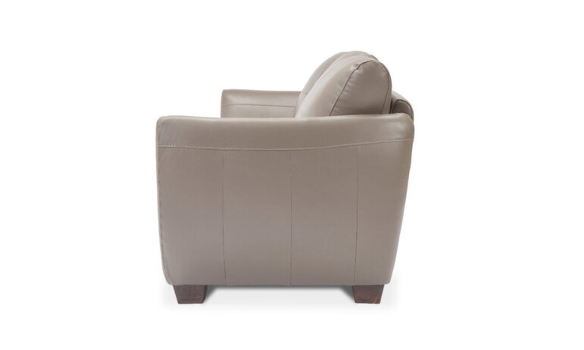 *Dylan Leather Sofa - Light Mushroom - Image 3