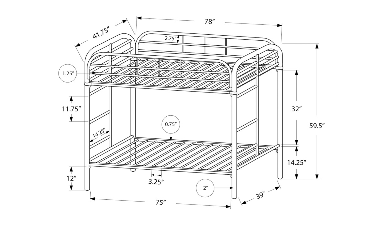 Silver Bunkbed - Twin/Twin (I 2230S) - Image 4