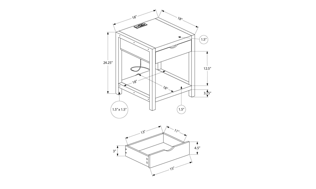 Grey/Black Accent Table (I 3201) - Image 8