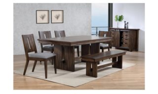 6 Piece Khols Rectangle Dining Set - Dark Walnut